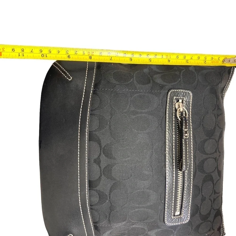 Coach 9362 black Signature Leather Slim Crossbody Shoulder Bag